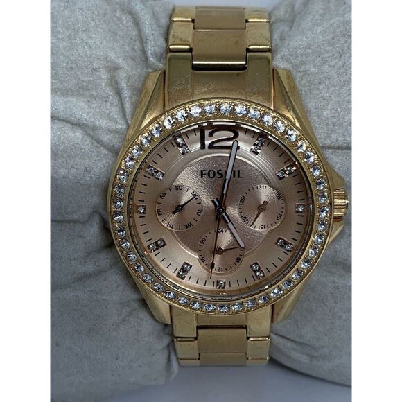 Fossil Es2811 Women's Stainless Steel Analog Rose Gold Dial Quartz Watch Aa477 - Picture 2 of 11